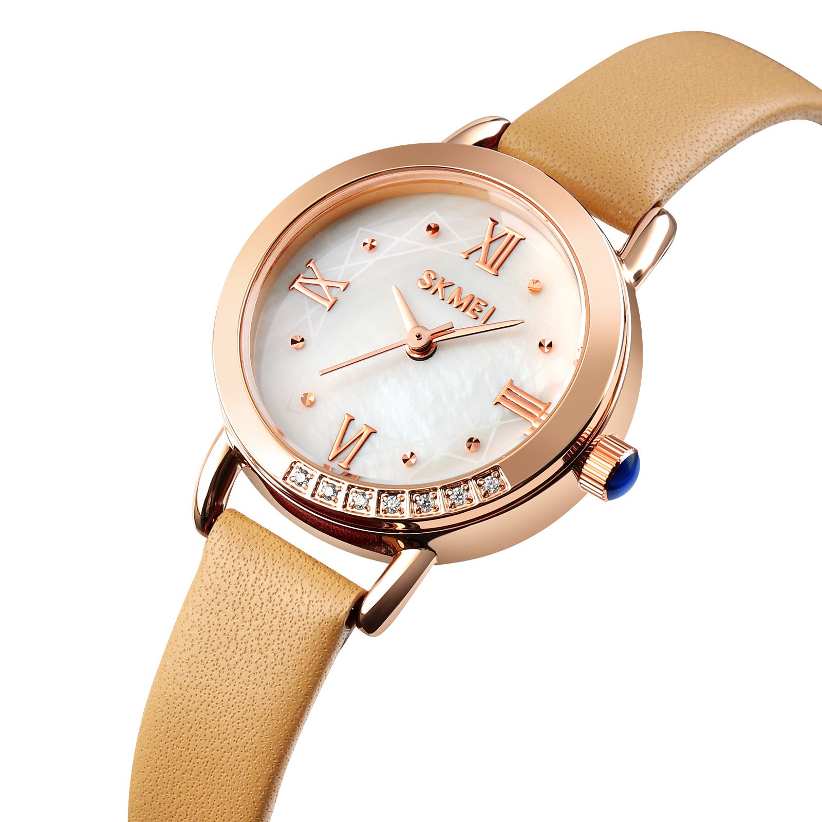 SKMEI 1769 Branded Wrist Watch For Women Khaki Color